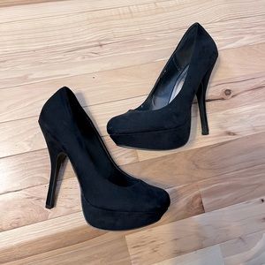Black Suede Stiletto Pumps